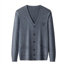 男冬季针织V领针织开衫上衣中年男居家打底毛衣上衣XXH8917-P90,男装背心/马甲,电商B212（原钱塘6029）