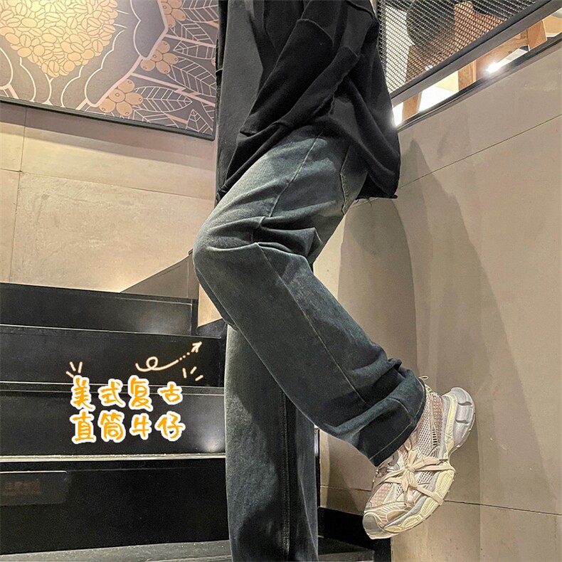 潮流牛仔裤男士宽松美式长裤子男生冬季新款K870特批40,男装休闲裤,星座718-1