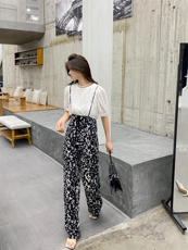 YCJ吊带直筒长裤雪纺面料，女装背心吊带，YCJ