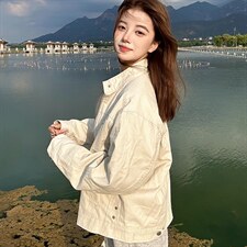 26春装高品质老钱风立领夹克外套男女美式潮牌拉链工装风宽松上衣，男装夹克，电商A486