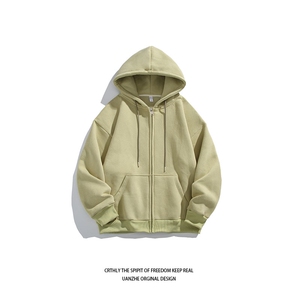 得物二开常规款男连帽卫衣开衫拉链插兜宽松外套23XW99501-特批35图片