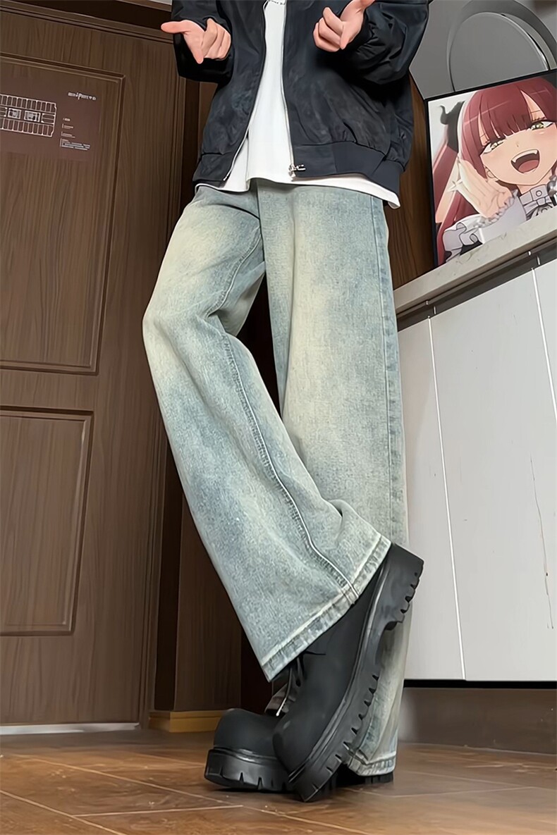 宽松百搭直筒牛仔裤男长裤KD619-P45控68,男装牛仔裤,电商D312-1
