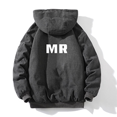 牛仔外套男大码加厚加绒衣男羊羔毛服男砖墙NM53253-P140，男装棉衣，电商A040A