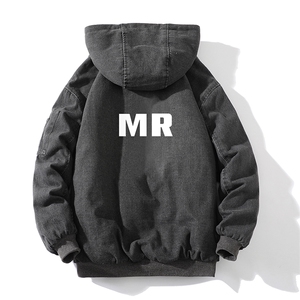 牛仔外套男大码加厚加绒衣男羊羔毛服男 砖墙 NM53253-P140图片