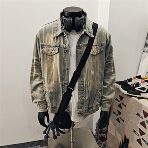 抖音得物 痞帅牛子外套高街港风日系原宿风韩版潮流宽松夹克AW033图片