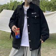 春秋季韩版小香风格子外套高街ins潮牌休闲宽松夹克男W6384-P72，男装夹克，星座512-2