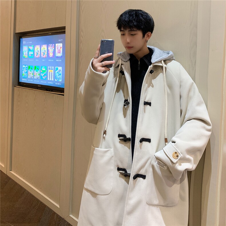 1港风牛角扣加棉呢大衣可拆卸帽大码M-5XL外套男FY8716P138控188，女装短外套，星座226-2