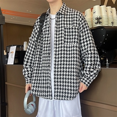 春秋装新款翻领夹克小香风衬衫男潮上衣百搭外套5760P45，男装夹克，电商A056