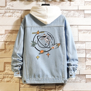 牛仔夹克男大码牛仔外套男茄克 NJ77142-P60加绒款-P75图片