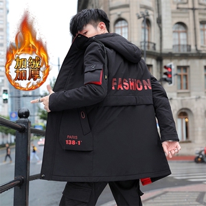 2020秋冬 青年中长款棉衣男 加绒加厚工装夹克男 外套MY1901图片