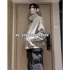 春季新款港风美式潮流痞帅短款立领飞行员夹克XZ213-JK1001-P70，男装夹克，星座213