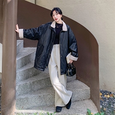 黑色PU皮内胆羽绒服女冬季加厚2025新款高级感炸街白鸭绒机车外套，女装羽绒服，2C129