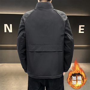 秋冬加棉加厚大码工装外套男士帅气立领夹克时尚棉服ZY802-P65图片