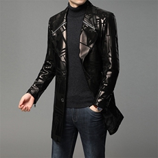 TL-X2162男式新款翻领绵羊皮皮衣男外套风衣P1120，男装皮衣，电商B360