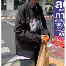 衬衫男韩版潮流刺绣字母高街帅气2023秋夏季ins宽松外套CY488-P33，男装衬衫，星座412-3
