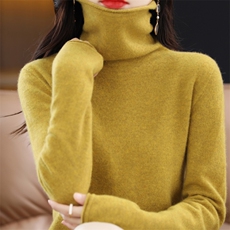 羊毛衫女堆堆领秋冬季内搭毛衣洋气高领上衣针织打底衫，女装羊毛衫，大美人高端店
