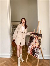 2022年春装风衣，女装风衣，樱·之秀