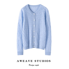 2024秋冬新款山羊绒七针圆领编织纽扣羊绒开衫，女装羊绒衫，咔绒特