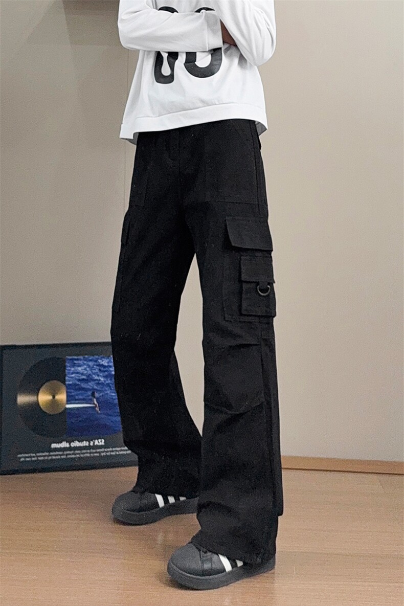 B221美式ins高街暗黑宽松直筒洗褪工装牛仔裤LK25438-P75控98,男装牛仔裤,电商B221
