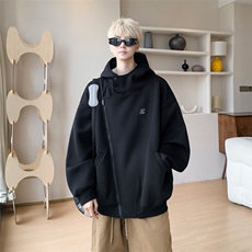 内景秋冬新款不规则连帽卫衣男潮宽松开衫外套WY00748/P55加绒P60，女装短外套，电商B316