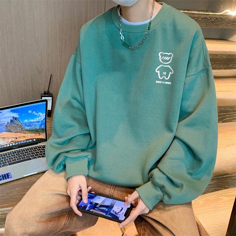！秋季上衣男圆领卫衣男装港风长袖t恤男外套男WY343-P28,男装卫衣,电商B371