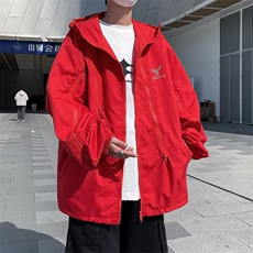 美式防水牛津布冲锋衣男拉链机能连帽户外宽松休闲外套JK0530-P55，男装夹克，星座308B-1