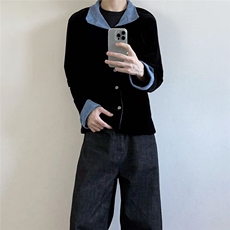 自家图~老钱风Cleanfit小众设计绒面夹克外套W1396/P65，男装夹克，电商B350