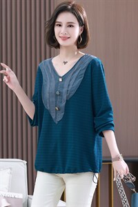 2023春装新款卫衣女韩版宽松中长款V领气质休闲简约上衣图片