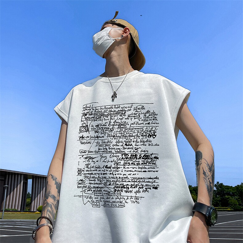 量大优供视频得物直播品220克夏季麂皮绒背心无袖T恤BJ195,男装T恤,电商A486