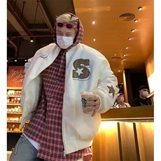 美式复古棒球服棉服外套男女冬季新款飞行员潮牌宽松时尚立领夹克，男装夹克，星座218-1（原230）