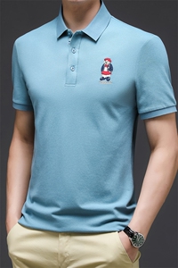 C8857重磅珠地小熊精品男士短袖T恤翻领Polo衫主推P60图片