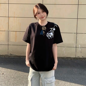 万针全刺绣解构设计260克重磅双纱纯棉高品质美式高街短袖T恤特35图片