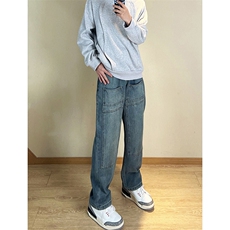 A178秋冬季新款美式休闲牛仔裤男直筒宽松Q85P58限价78，男装牛仔裤，电商A178