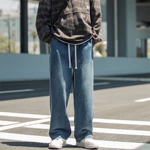 2023美式复古风港风男士水洗做旧牛仔裤男XZ914-6-G63-P35图片