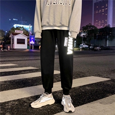 港风春装新款印花反光卫裤束脚运动休闲裤收腿裤P25，男装休闲裤，星座410-6（原星座1304-1）
