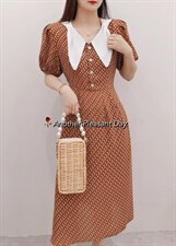 【夏季新款】连衣裙学院风泡泡袖碎花连衣裙，女装连衣裙，笑思源