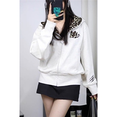 1506-1/WLH881高质量/P54美式复古小恶魔豹纹连帽拉链卫衣男女，男装卫衣，星座1506-1