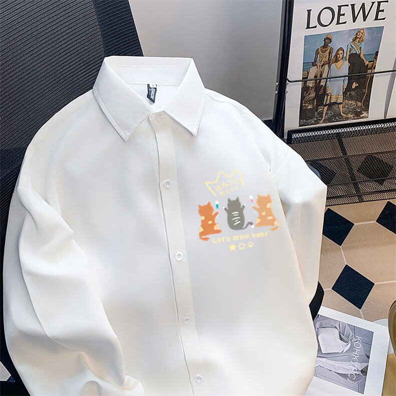 新中式长袖衬衫男士春秋季oversized风痞帅潮牌外套1135/P35,男装衬衫,星座506B