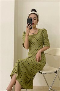 夏季新款 波点修身款连衣裙图片