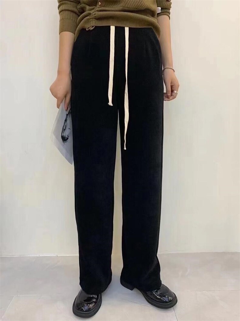 冬季加厚雪尼尔复合牛奶丝阔腿裤,女装其它,吾衣酷驿站