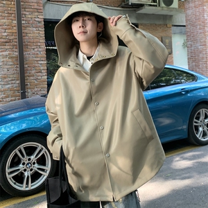 皮衣外套男士2025新款感痞帅连帽PU夹克男款秋冬 J5007 P95 控138图片