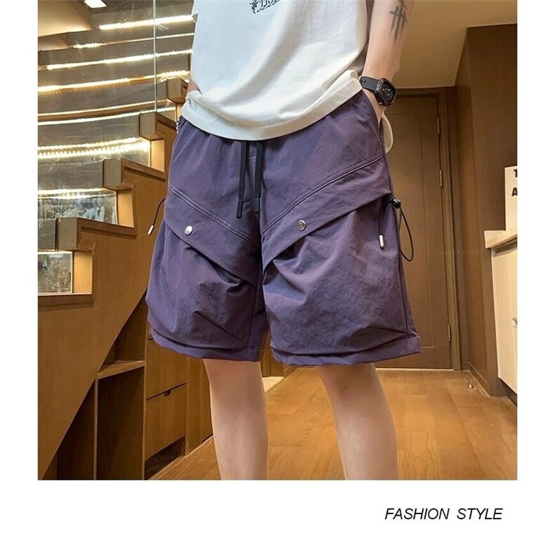 W9759-P35网图现货工装短裤男款夏季大口袋宽松休闲五分裤,男装牛仔裤,星座1608-2
