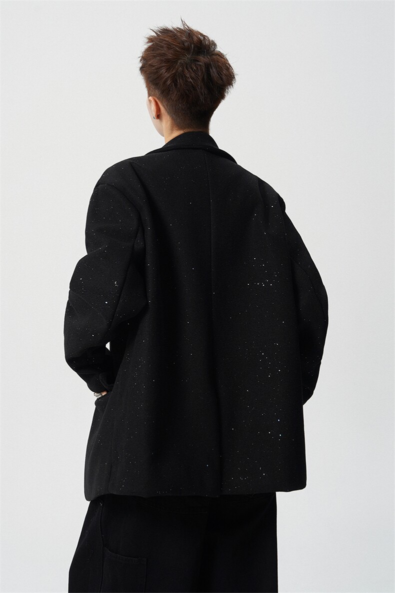 满天星毛呢西装大码M-5XL加棉大衣聚酯纤维XF78155P118控178,男装西服套装,星座226-1