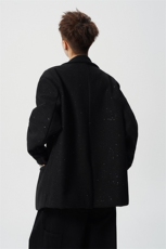 满天星毛呢西装大码M-5XL加棉大衣聚酯纤维XF78155P118控178，男装西服套装，星座226-1