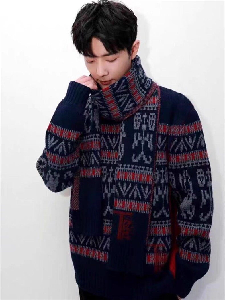 2025年秋季套头长袖青春流行半高圆领羊毛衫，男装羊毛衫，圣强羊绒