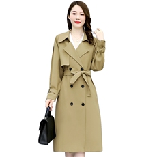 现货2023春季时尚简约大方气质优雅收腰休闲修身百搭潮流风衣外套，女装风衣，三木叶子