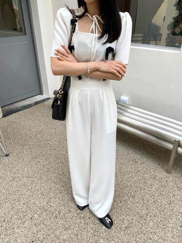 蝴蝶结西装连体裤，女装西装，HE