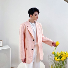 制华美浮雕花纹粉色西服男复古流行外套上衣A452--H08，男装西服，电商A452