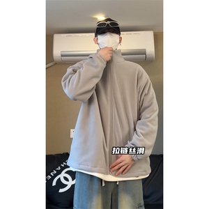 冬季摇粒绒卫衣男加厚男士休闲外套潮流立领内搭男装A266-D01-P35图片