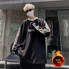 抖音得物高品质重磅全棉二开支持退换360克宽松织带圆领卫衣0518，男装卫衣，电商A486
